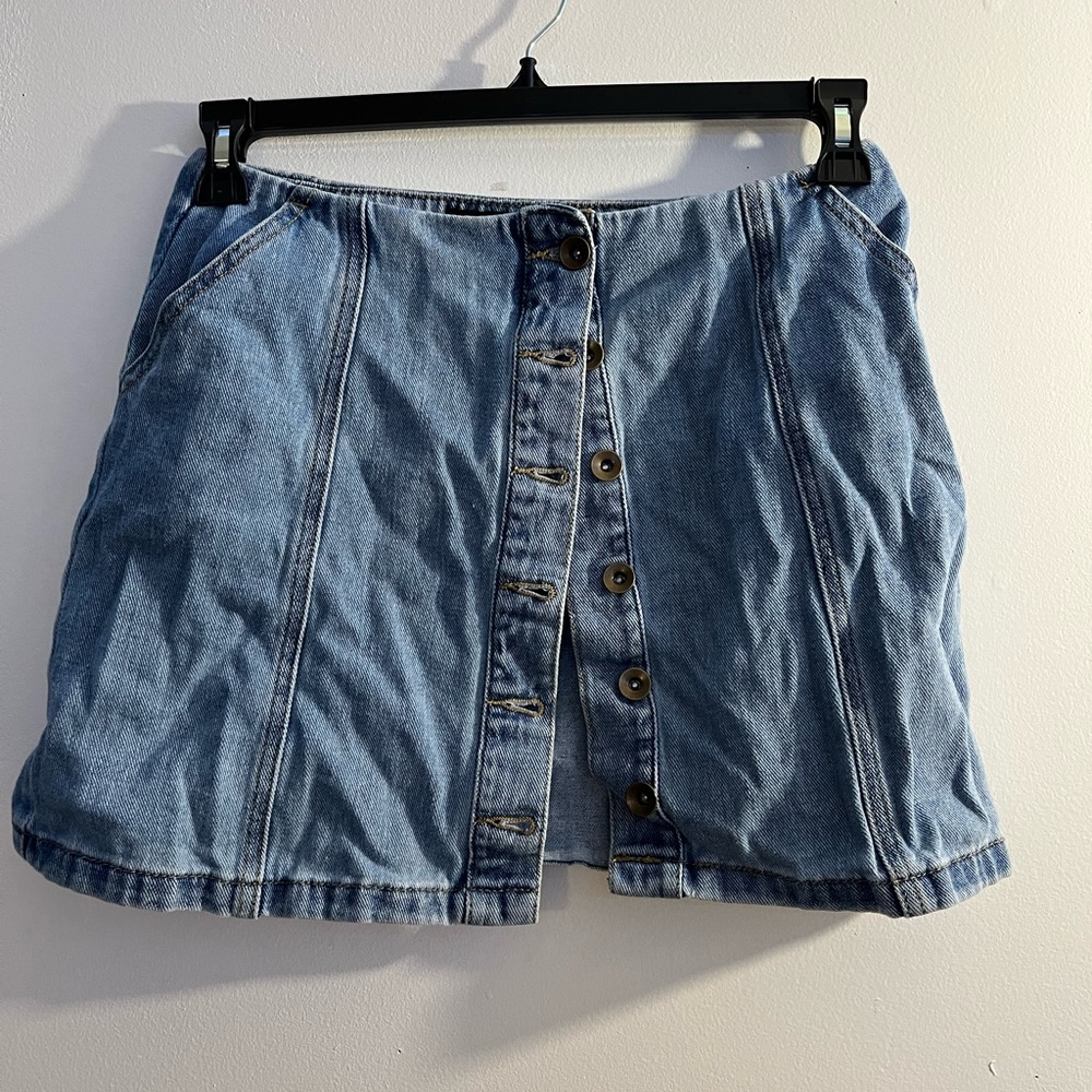 Light blue mini skirt